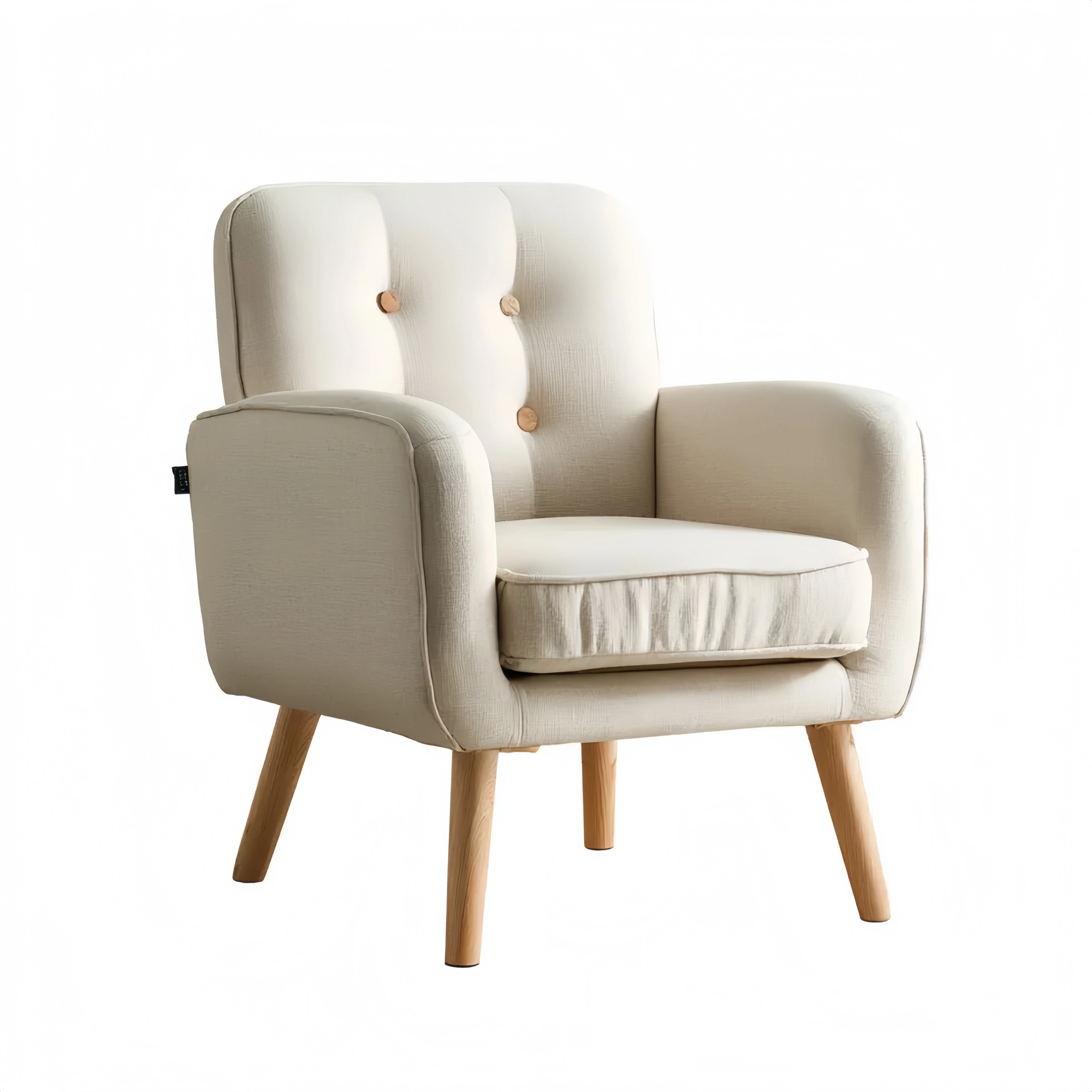 Polstersessel Leinenstoff 84x78x85 cm - Cremeweiß