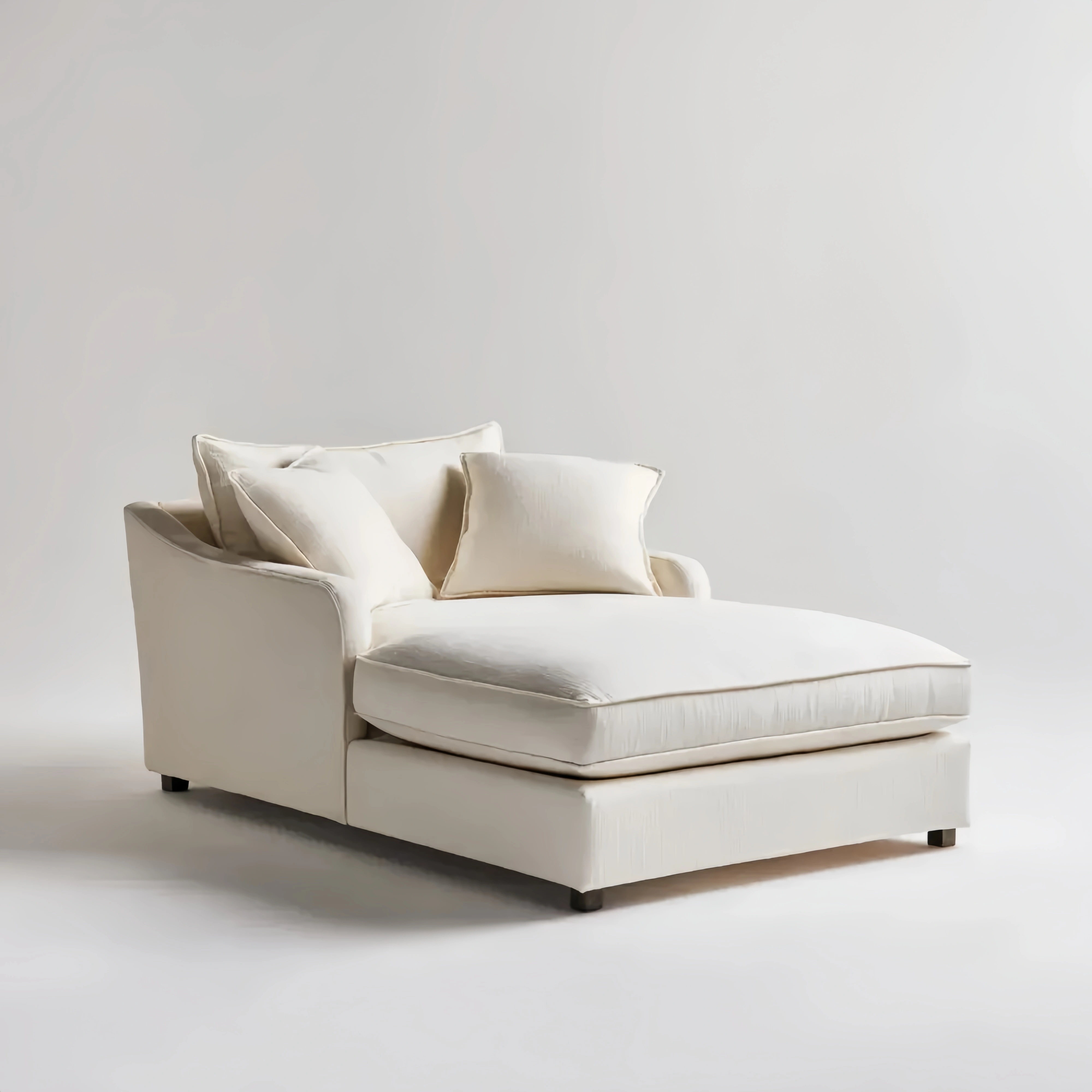 Chaiselongue Stoffbezug Creme 160x90x85 cm