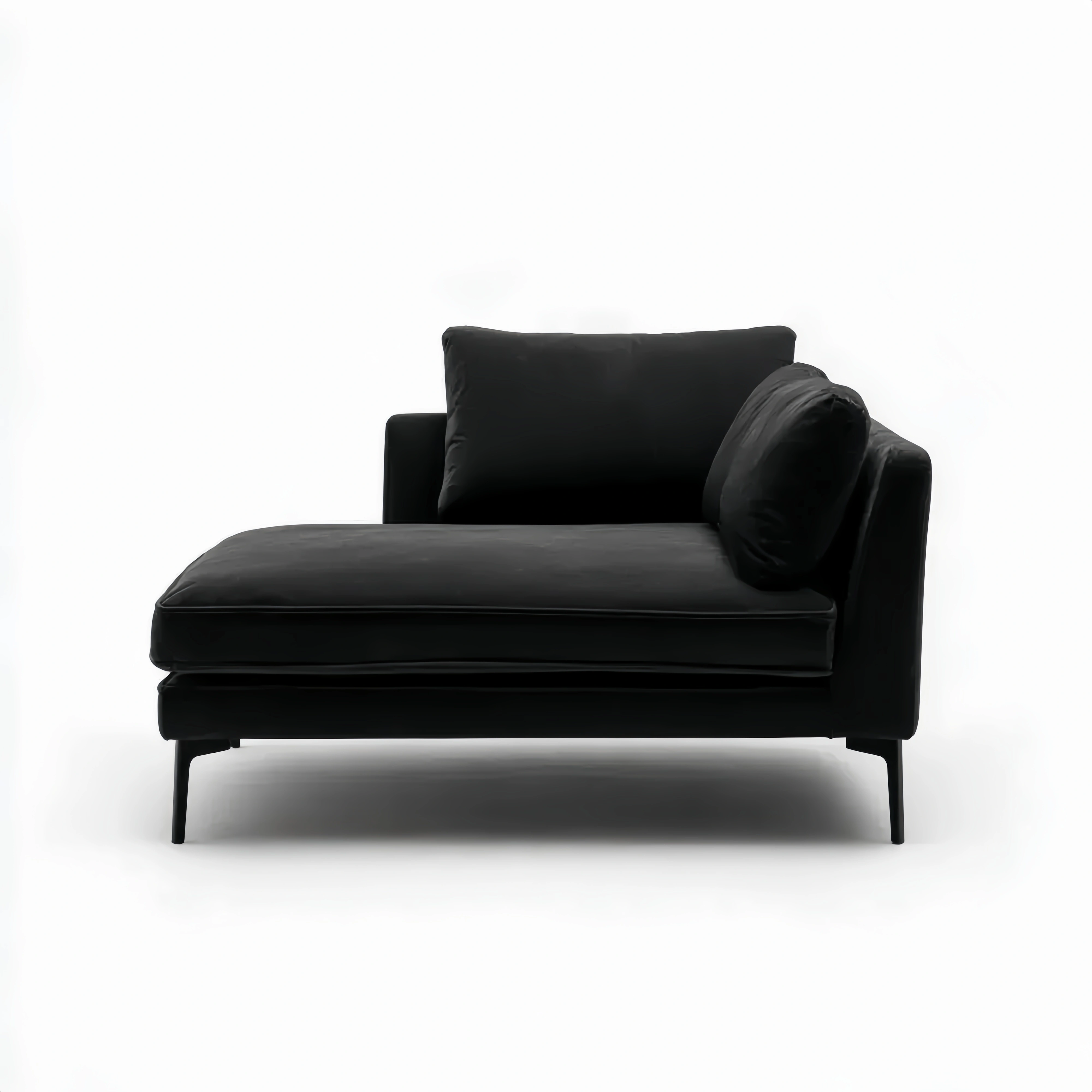Chaiselongue Samt 150x85x76 cm - Schwarz