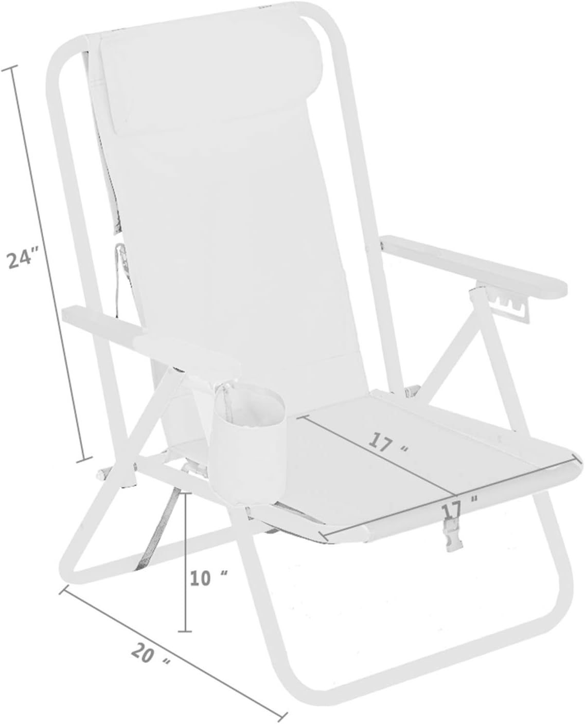 Backpack Beach Chair with Cup Holder for Adults