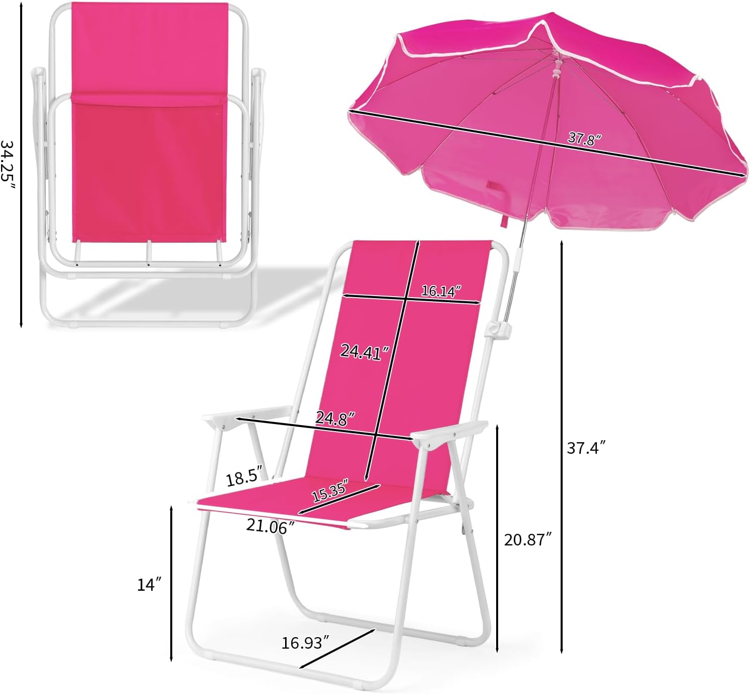 1 Pack Heavy Duty Steel Beach Chair