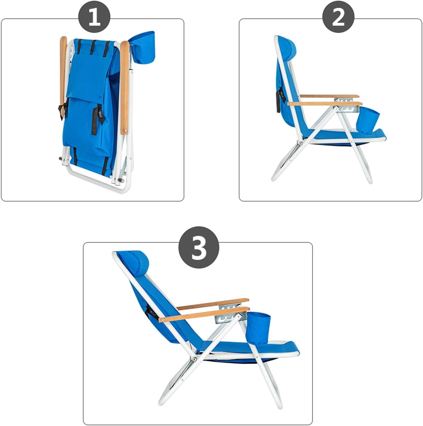 Backpack Beach Chair with Cup Holder for Adults