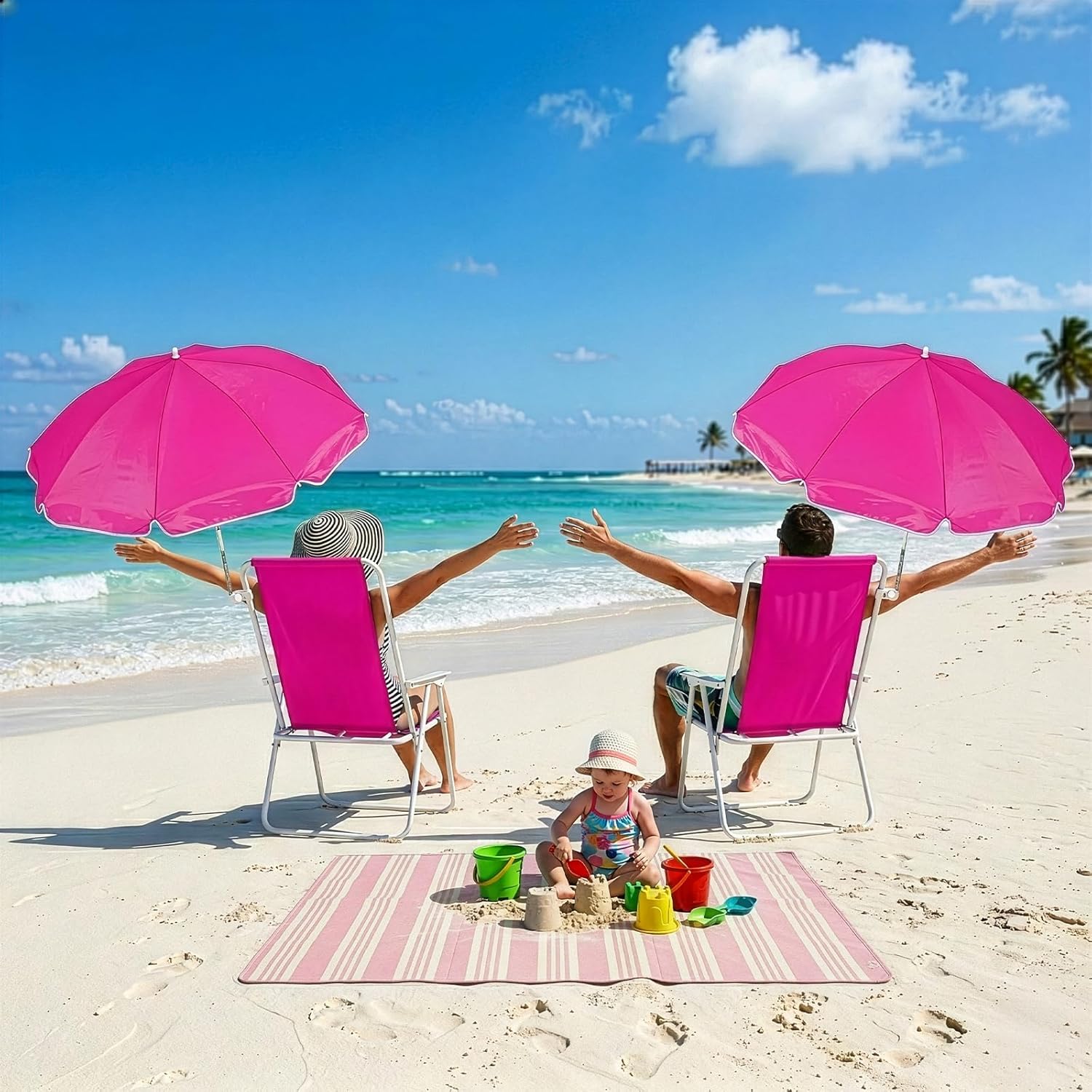 1 Pack Heavy Duty Steel Beach Chair