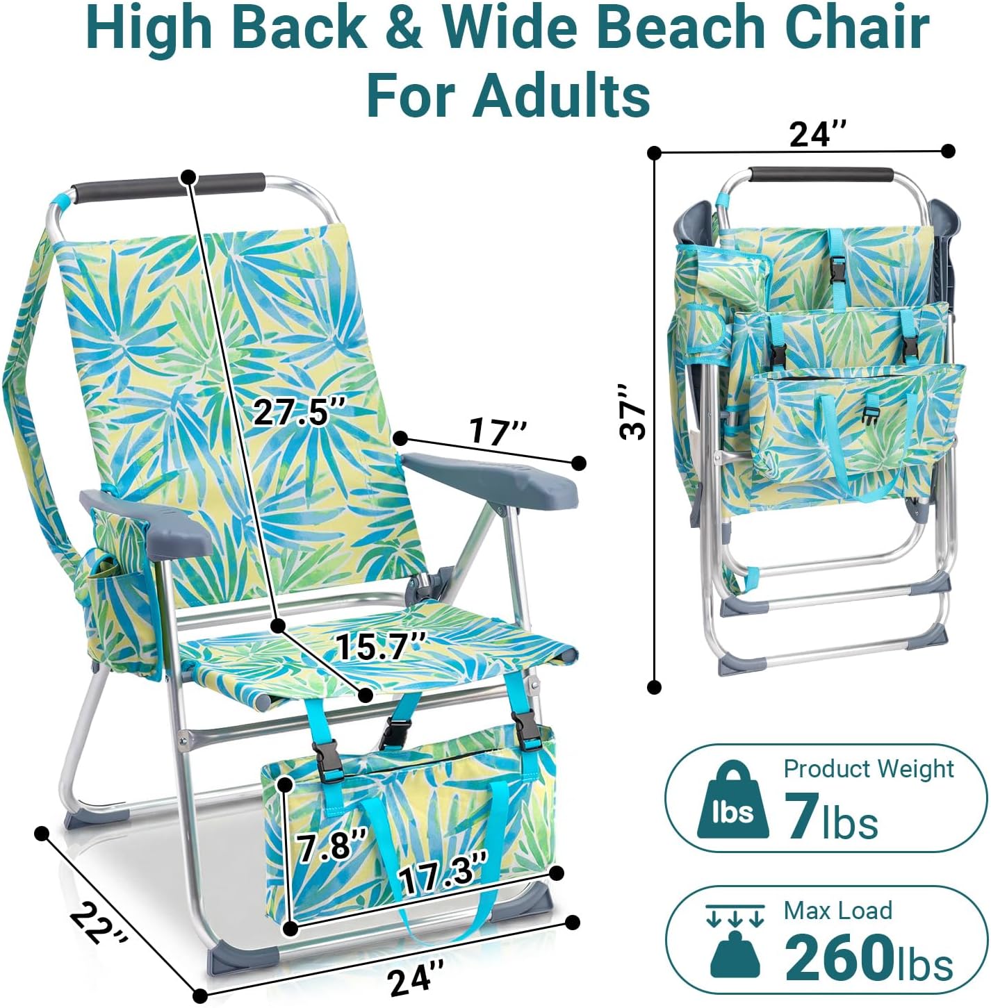 Folding Beach Chair for Adults