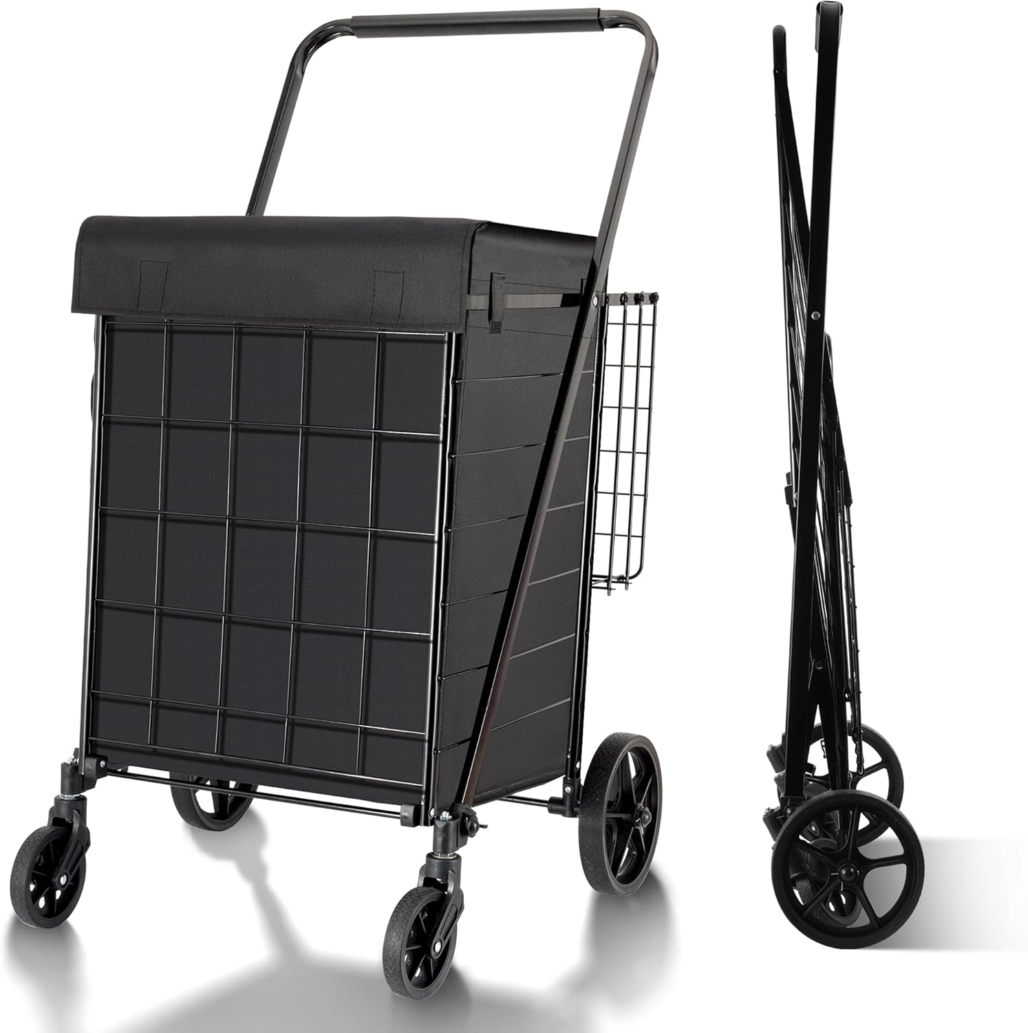 Folding Shopping Cart with Waterproof Liner