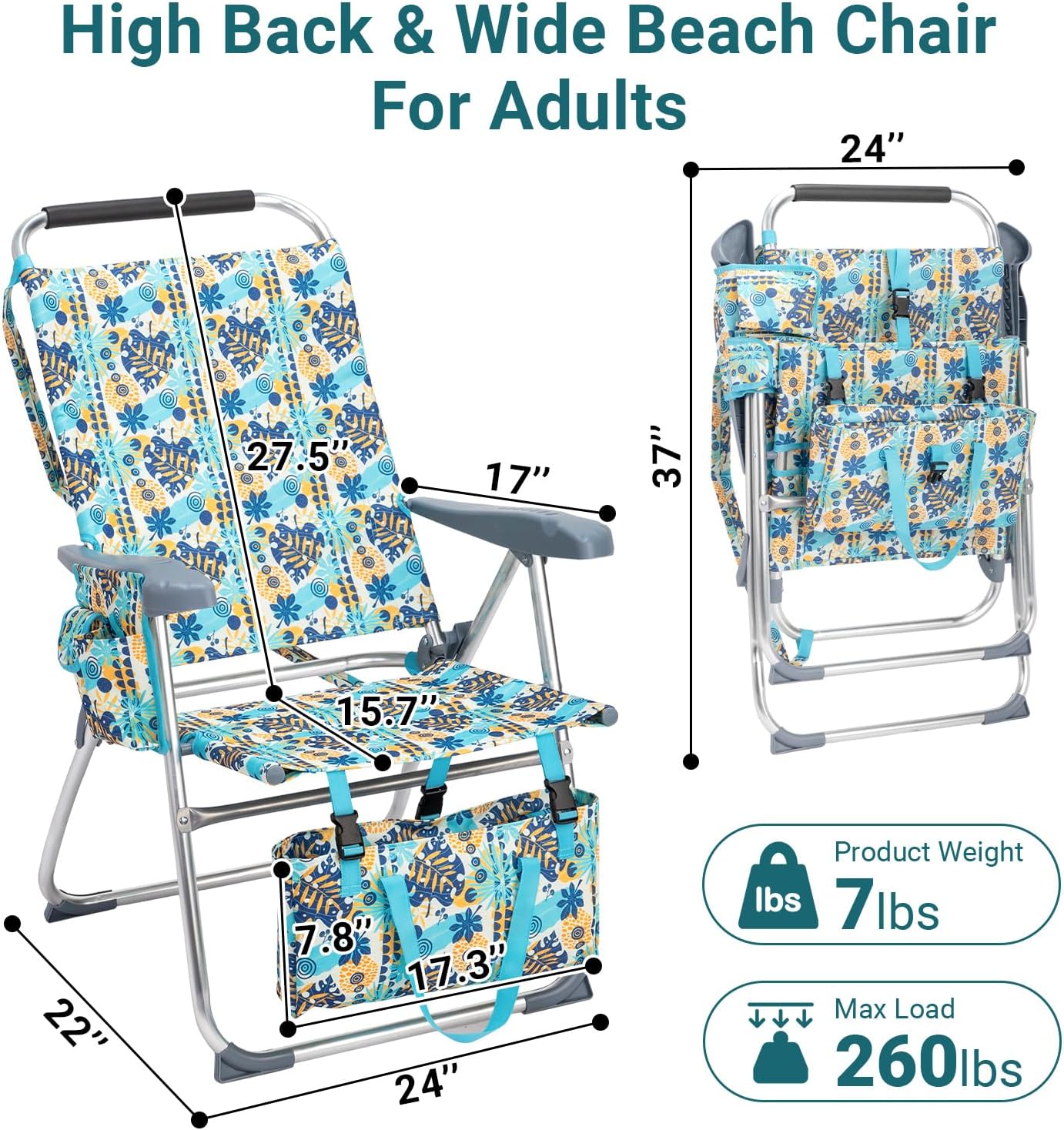 Folding Beach Chair for Adults