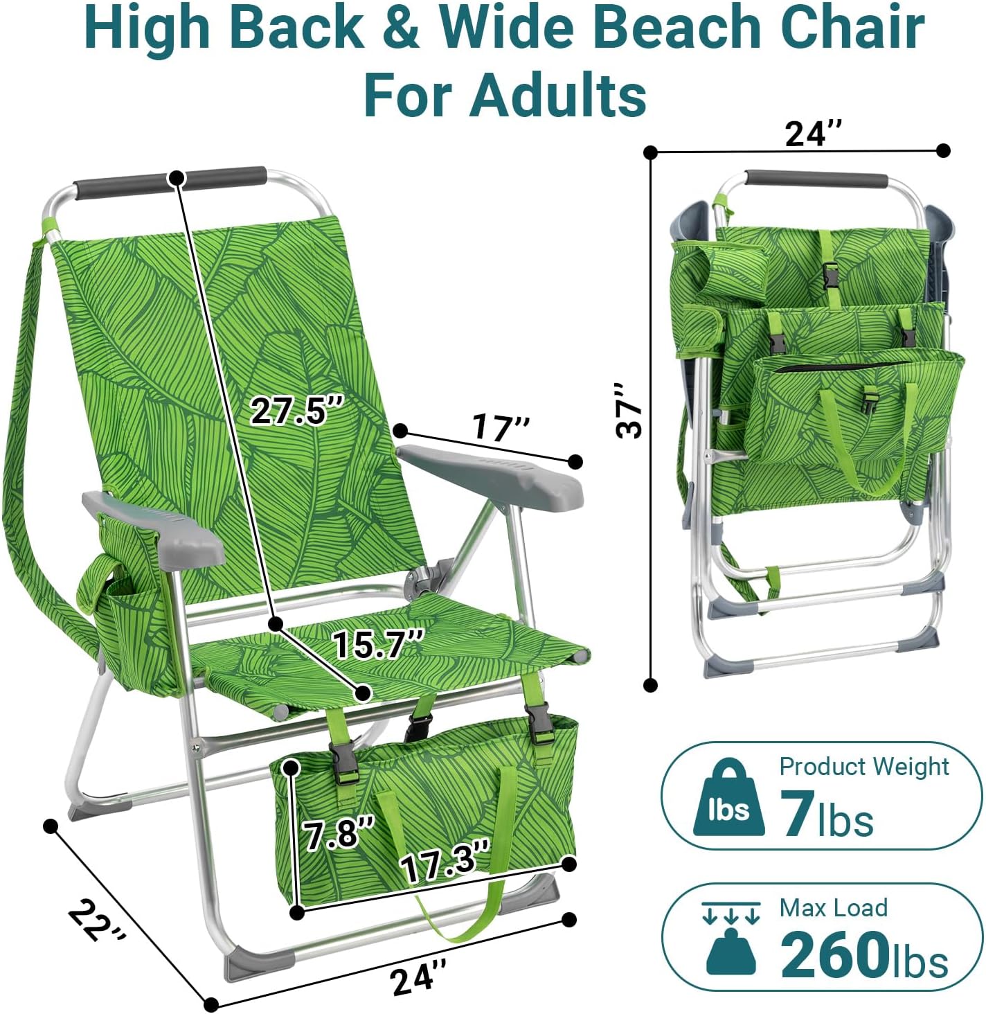 Folding Beach Chair for Adults