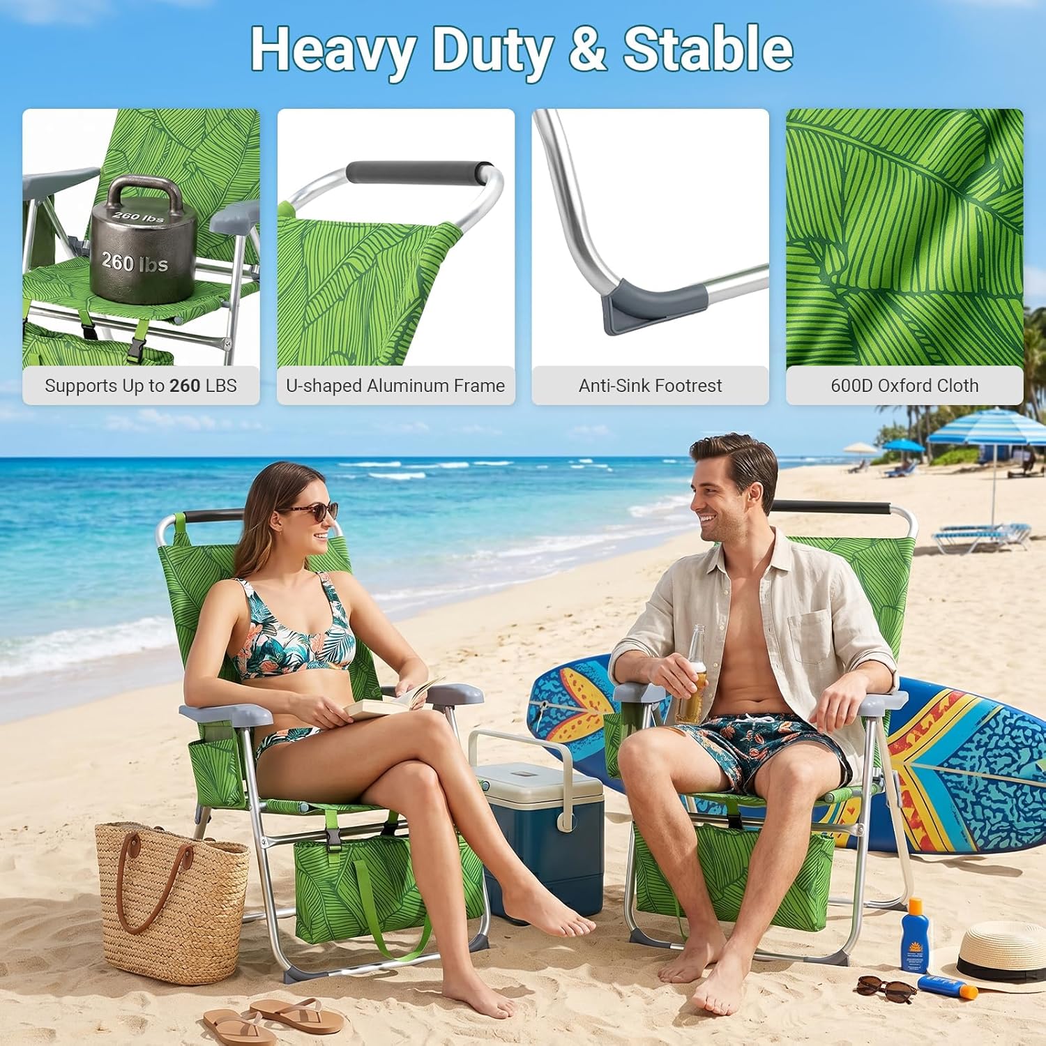 Folding Beach Chair for Adults