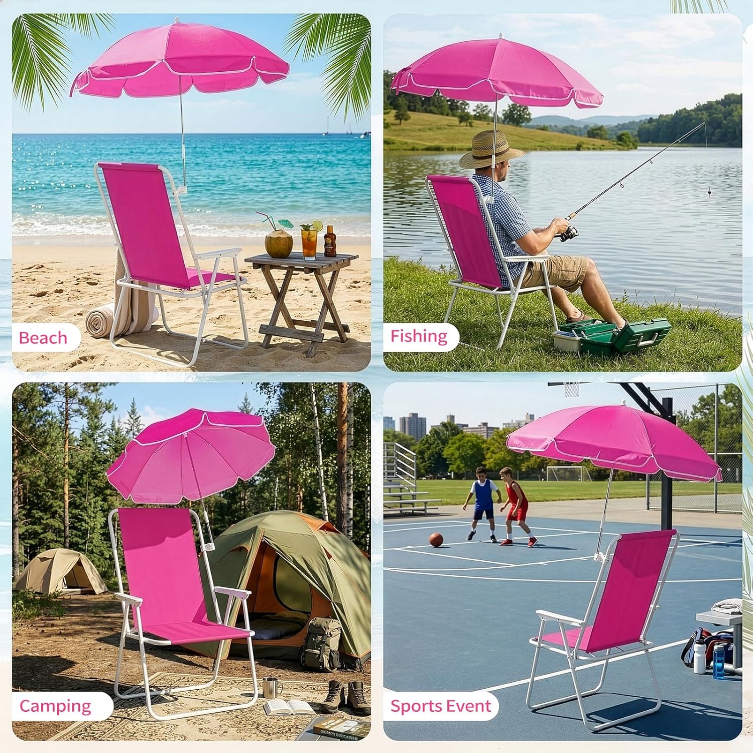 1 Pack Heavy Duty Steel Beach Chair