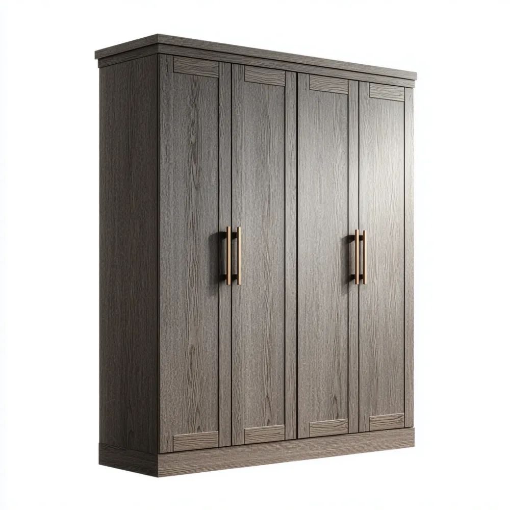 Armario de Madera 200x60x240 cm - Roble Gris - Diseño Moderno