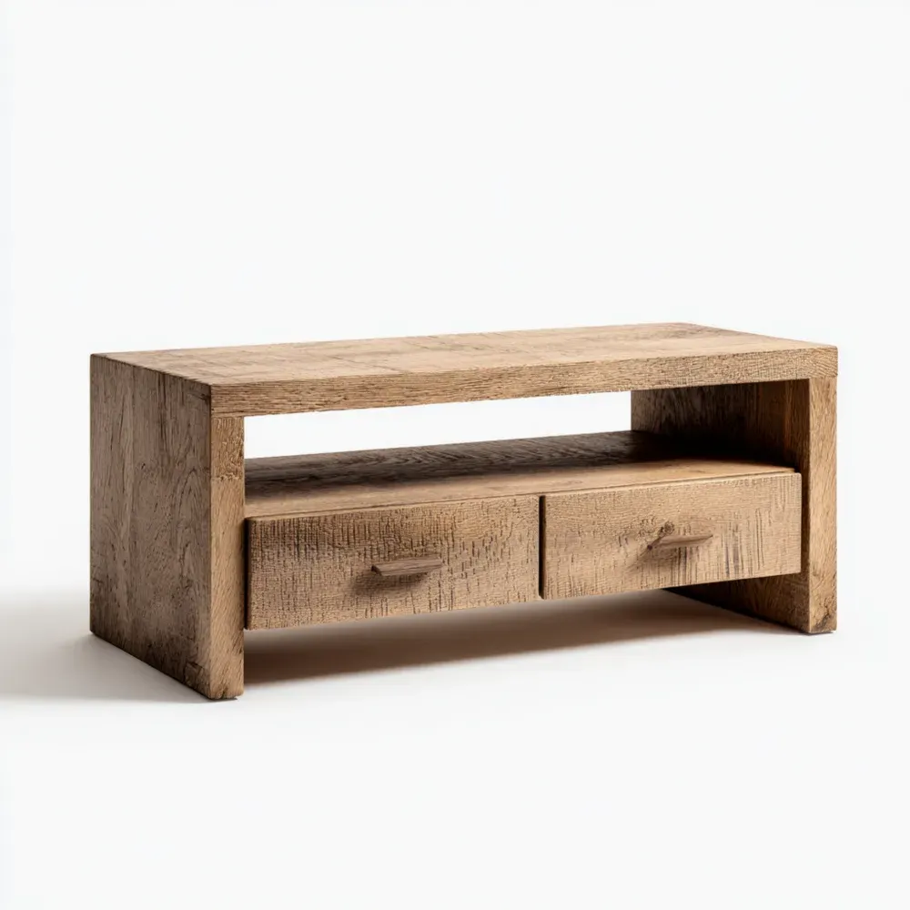 Mueble de TV de Madera de Roble 120x40x45 cm - Natural