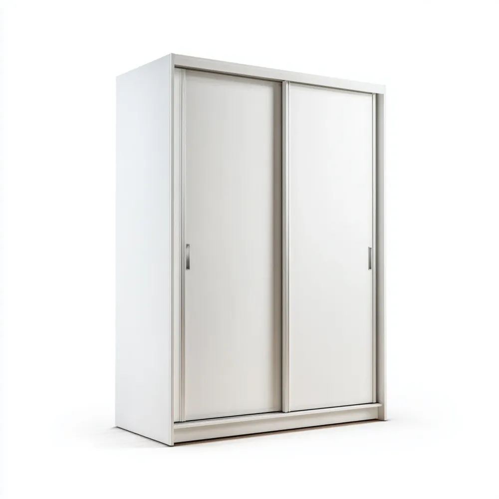 Armario con puertas correderas 200x60x210 cm – Blanco – Diseño contemporáneo