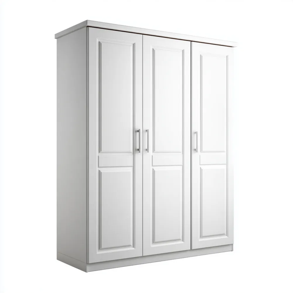 Armario de 3 puertas 200x150x60 cm - Blanco - Diseño Moderno