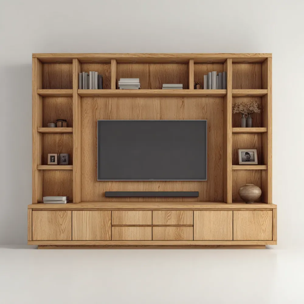 Mueble para TV de Madera - 200x180x40 cm - Madera Natural