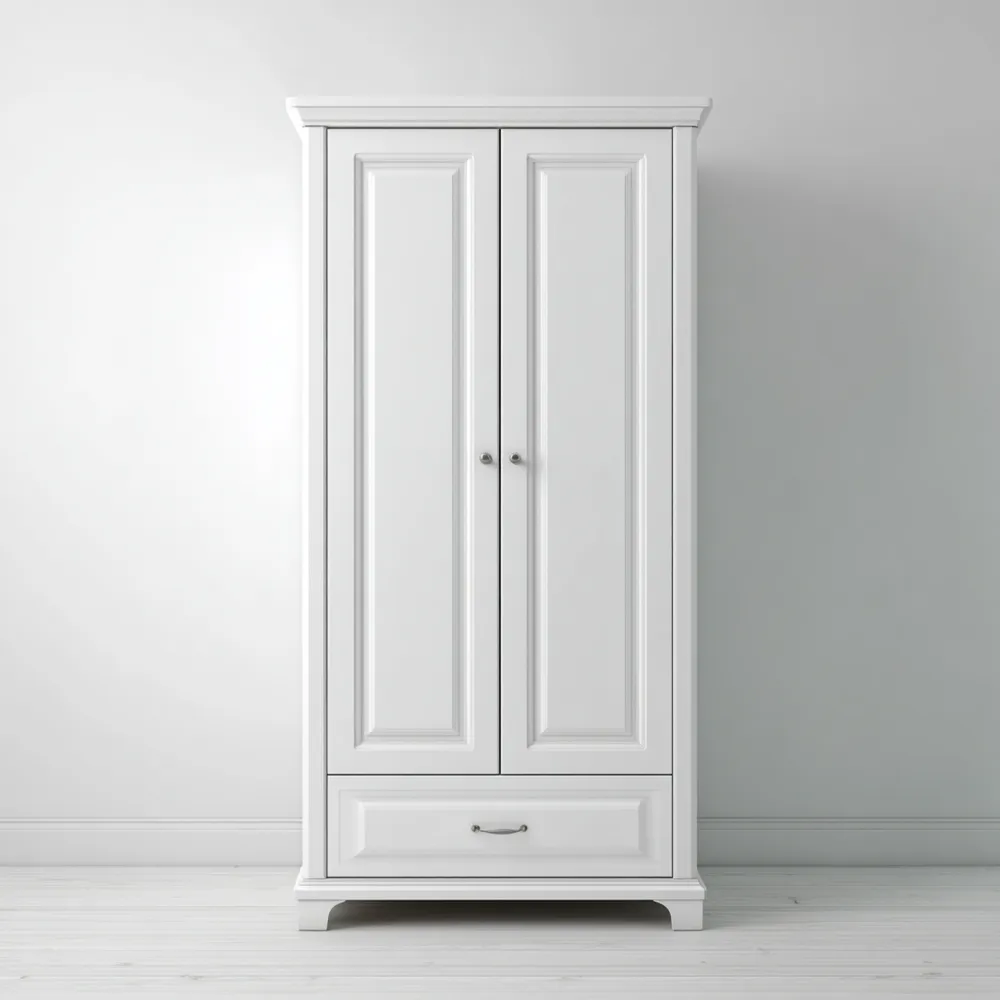 Armario de Madera 200x90x50 cm - Blanco - Diseño Clásico