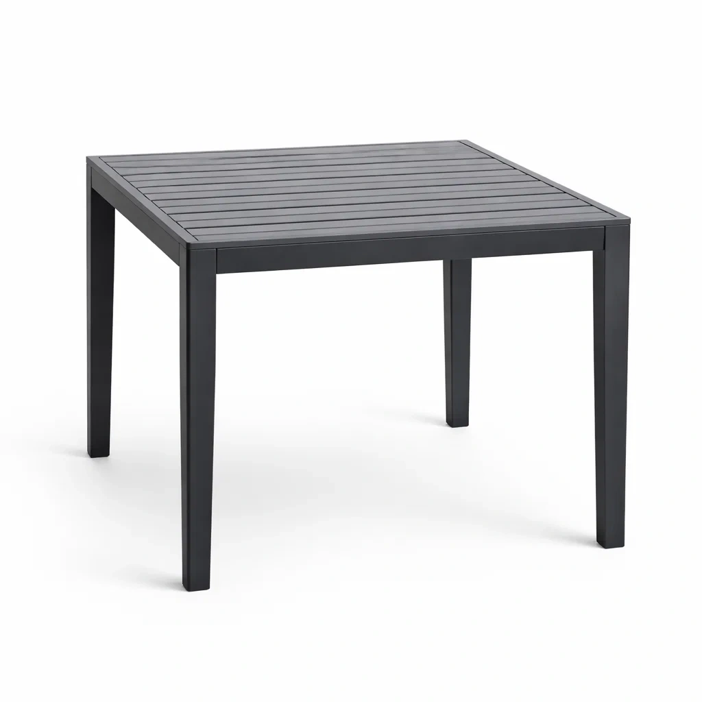 Tavolo Quadrato in Alluminio Verniciato Nero-FURNIWONDER