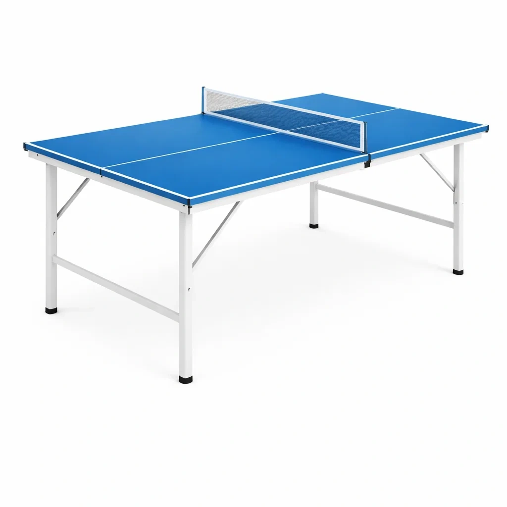 Tavolo da ping pong in MDF e Metallo Blu Pieghevole 274x152.5x76 cm-FURNIWONDER