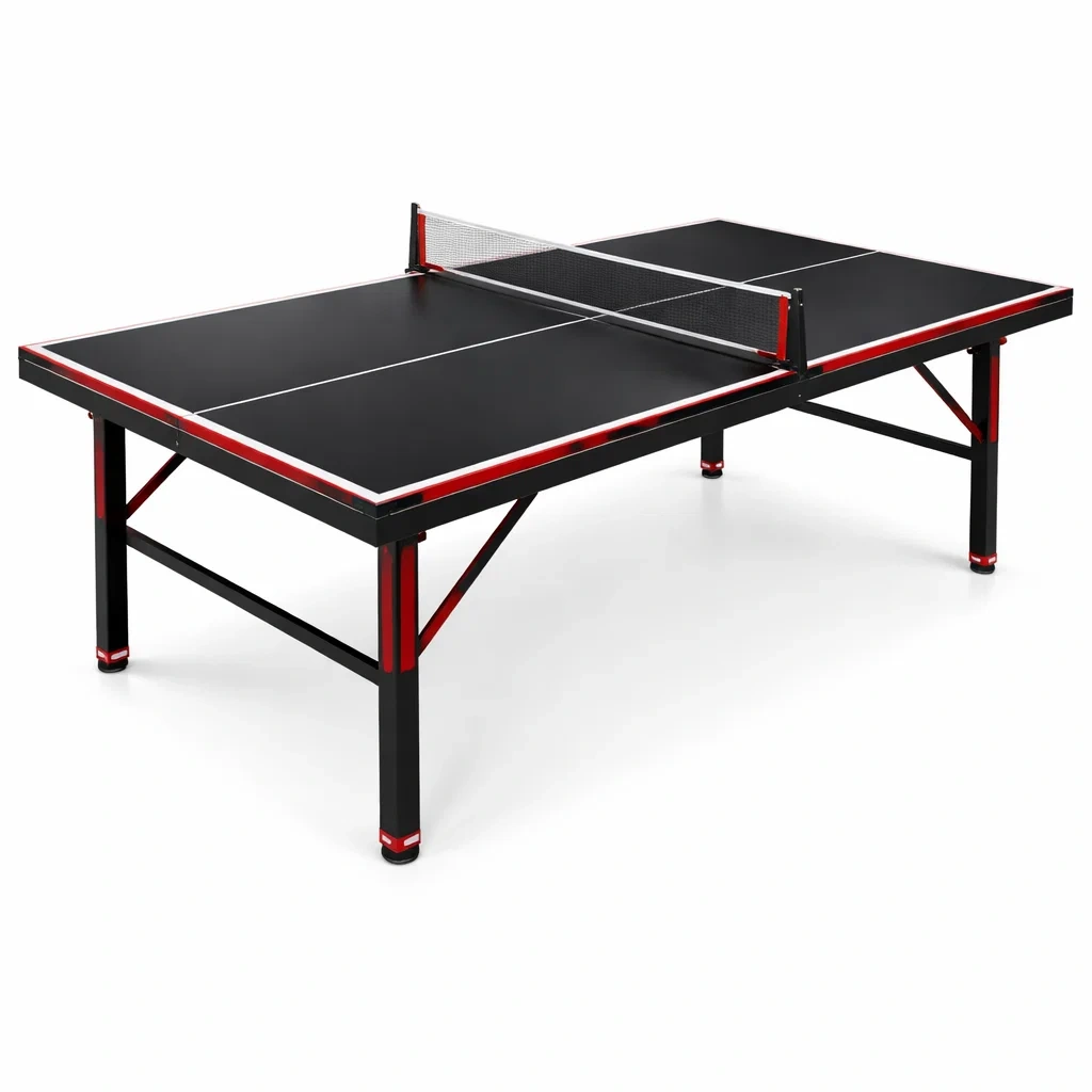 Tavolo da ping pong in MDF e Acciaio Nero Rosso-FURNIWONDER
