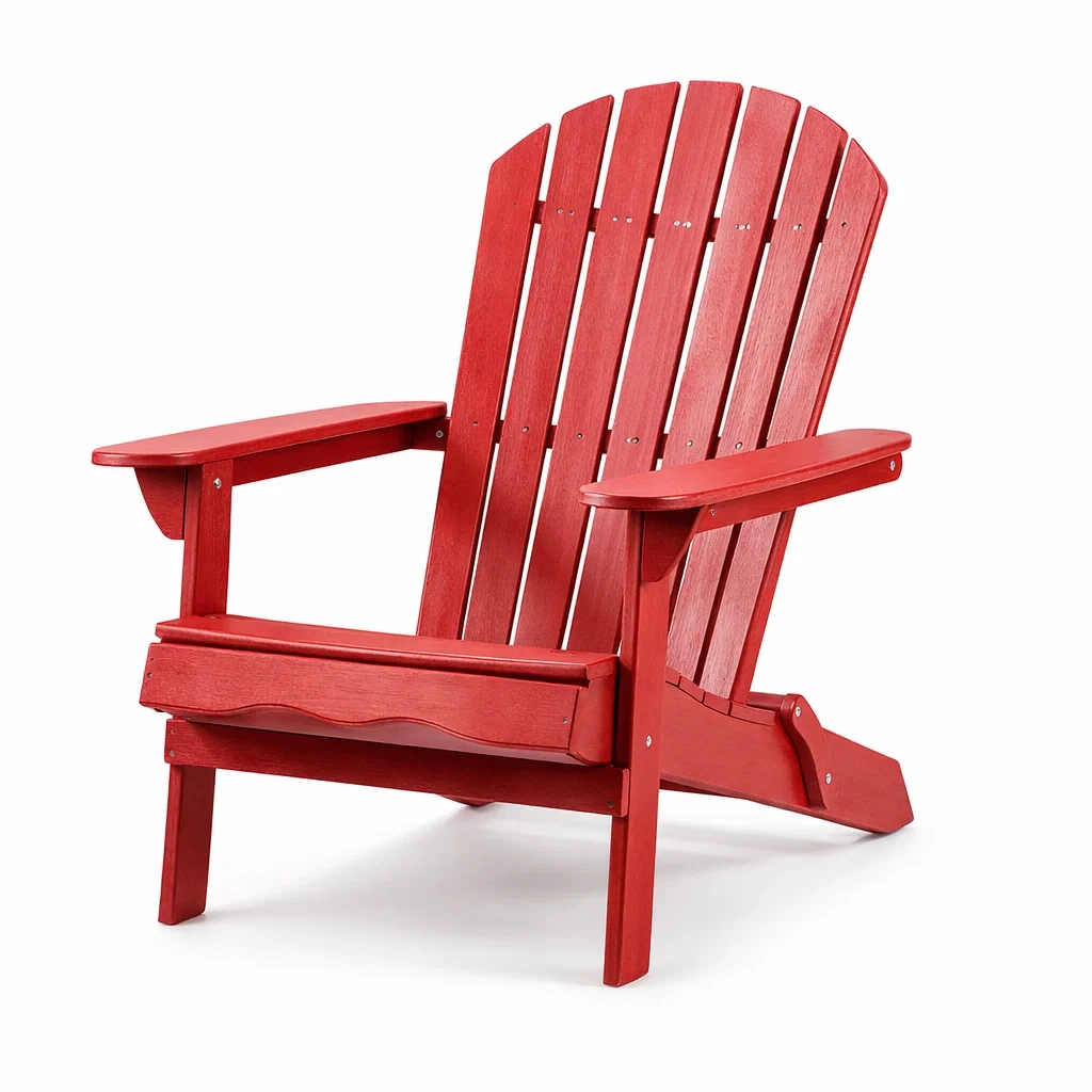 Sedia Adirondack in Legno di Acacia Rosso-NESTINHOUSE