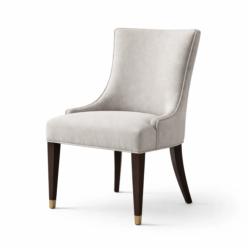 Sedia da pranzo in Tessuto con Gambe in Legno-NESTINHOUSE