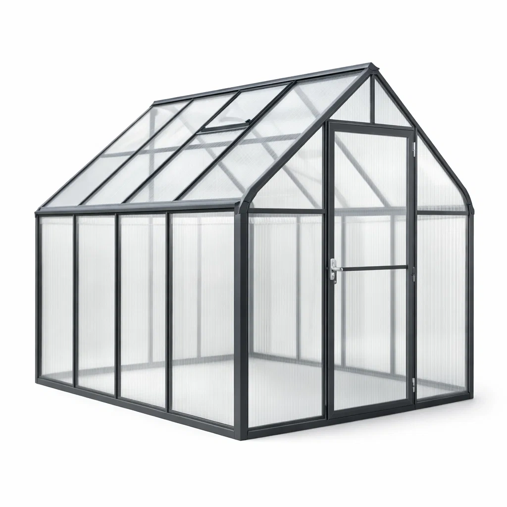 Serra in Alluminio e Policarbonato Trasparente da Giardino-NESTINHOUSE