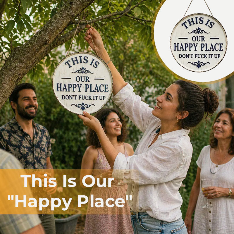 “This Is Our Happy Place” Hanging Sign
