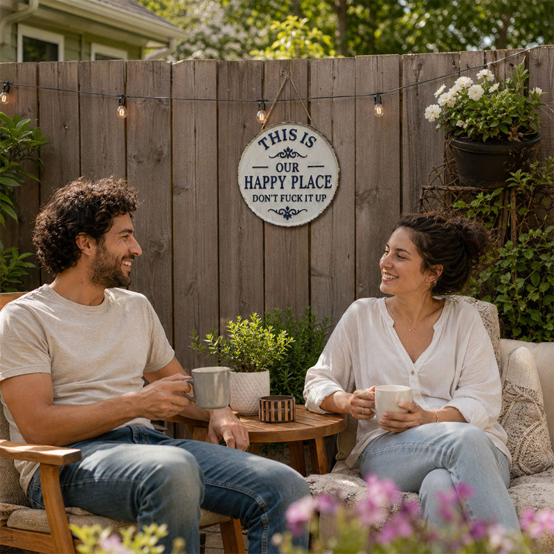 “This Is Our Happy Place” Hanging Sign