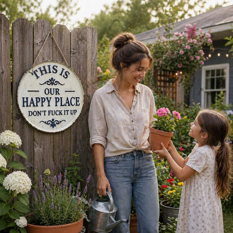 “This Is Our Happy Place” Hanging Sign