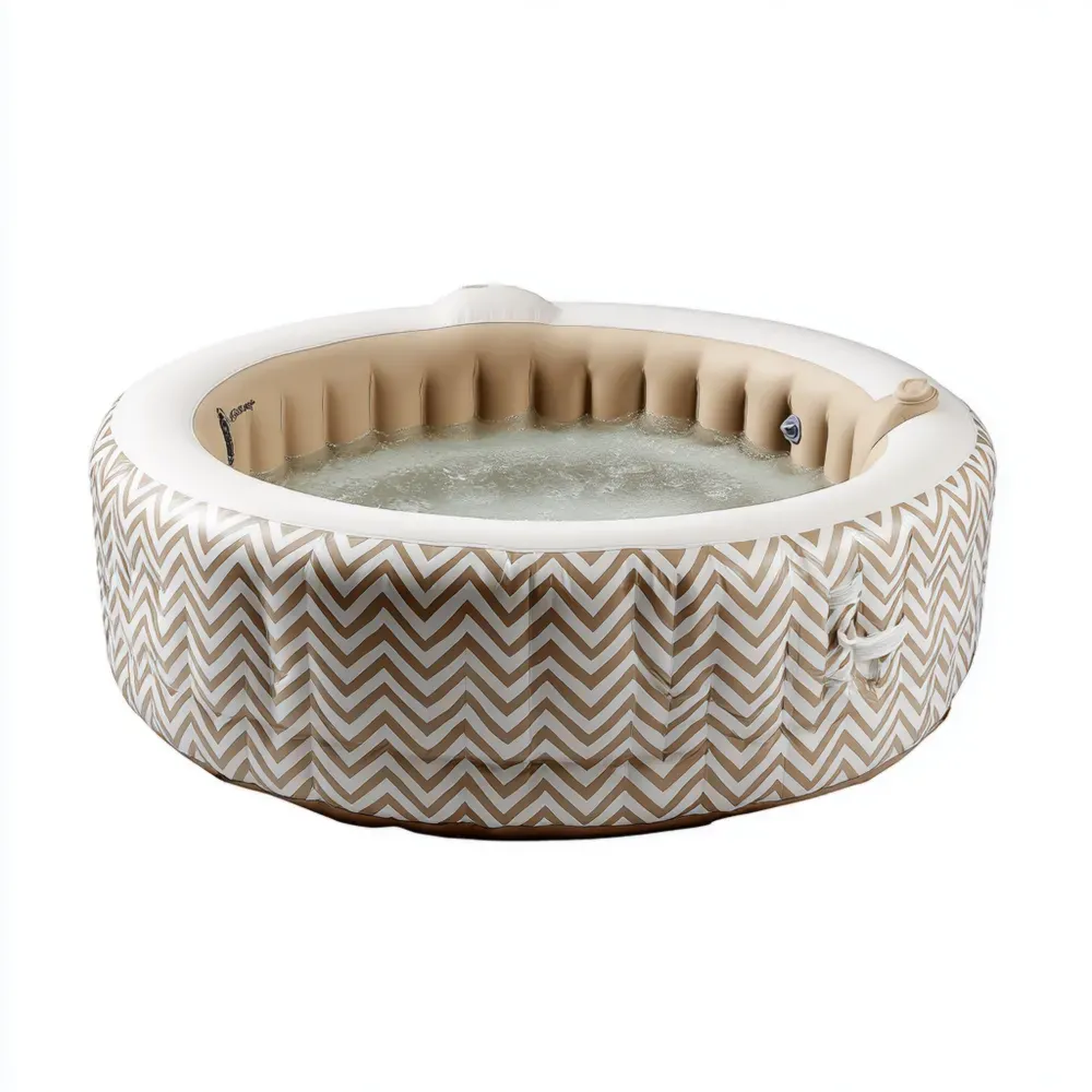 Aufblasbarer Whirlpool PVC 196x196x71 cm - Beige/Weiß