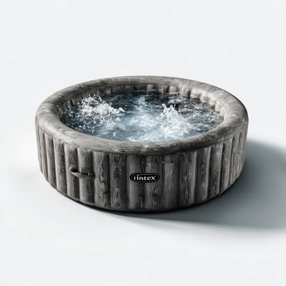 Aufblasbarer Whirlpool aus PVC mit Holzoptik - 196x196x71 cm