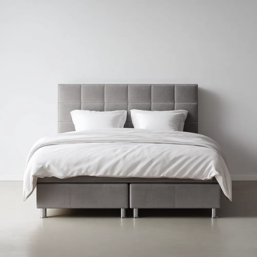Boxspringbett 180x200 cm Samt Hellgrau