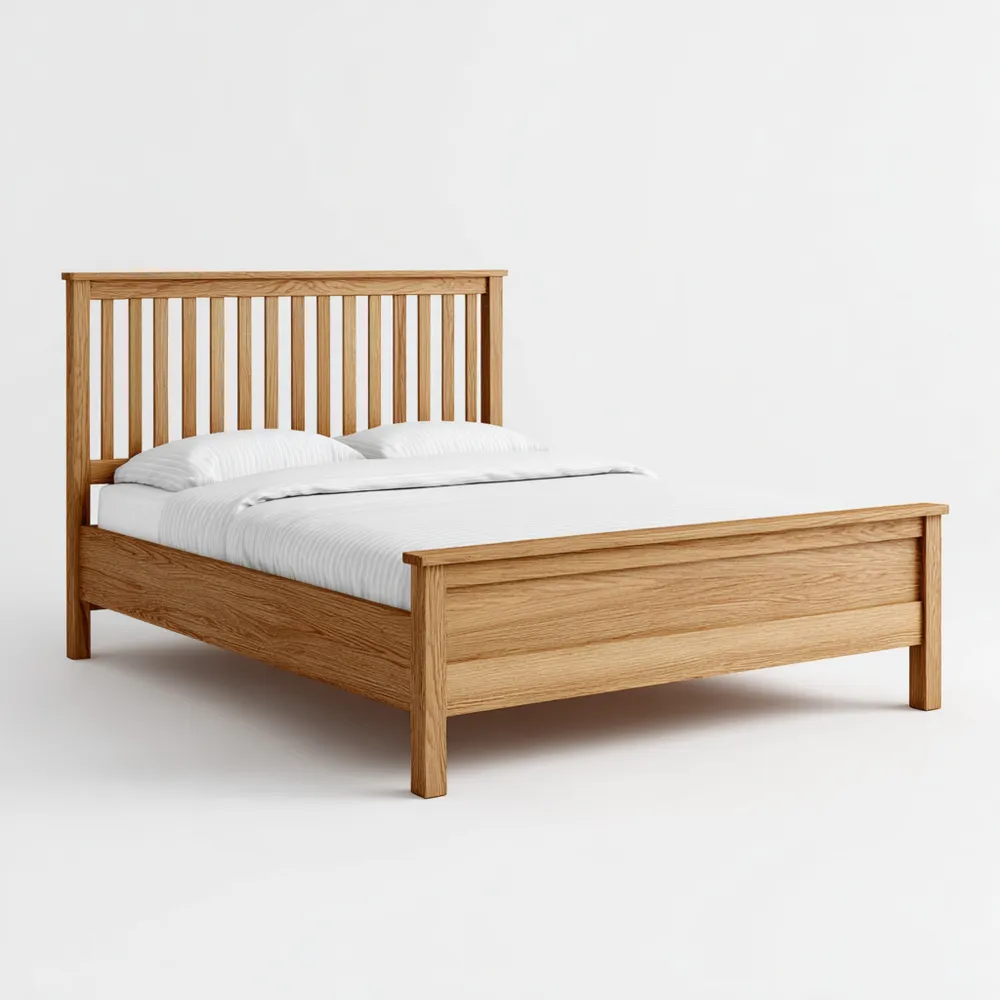 Bett Eiche Massivholz 160x200 cm - Natur