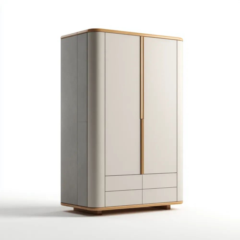 Garderobenschrank Holz Weiß/Grau mit MDF