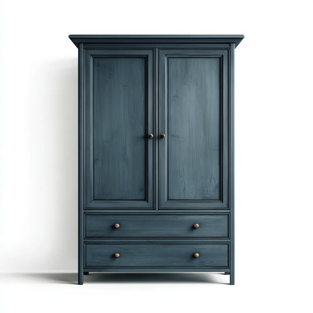 Kleiderschrank 100x50x200 cm Massivholz Blau