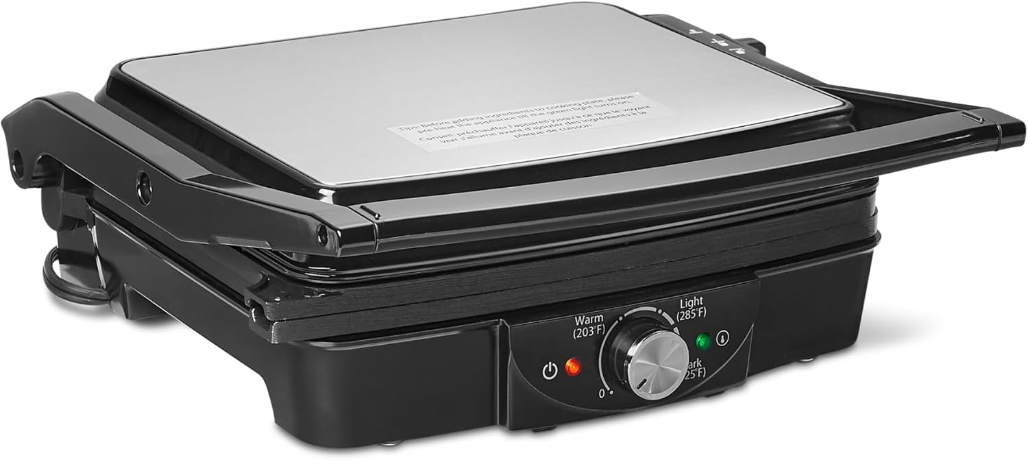 Amazon Basics Panini Press & Electric Indoor Grill with Temperature Control