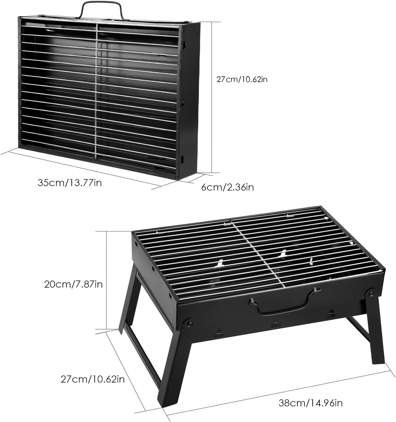 Folding Portable Barbecue Charcoal Grill