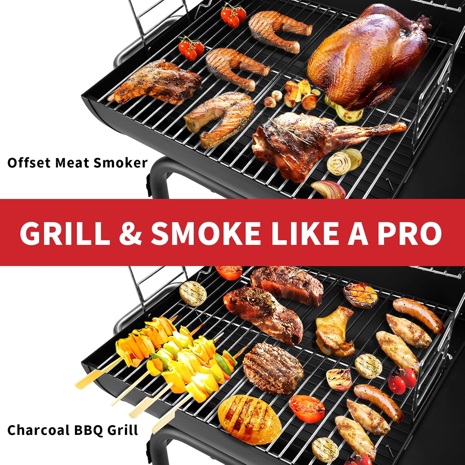 Barrel Charcoal Grill, Large Charcoal Grills with Side Shelf, Outdoor BBQ Grill,Perfect for Backyard Camping, Patio Parties, and Picnics