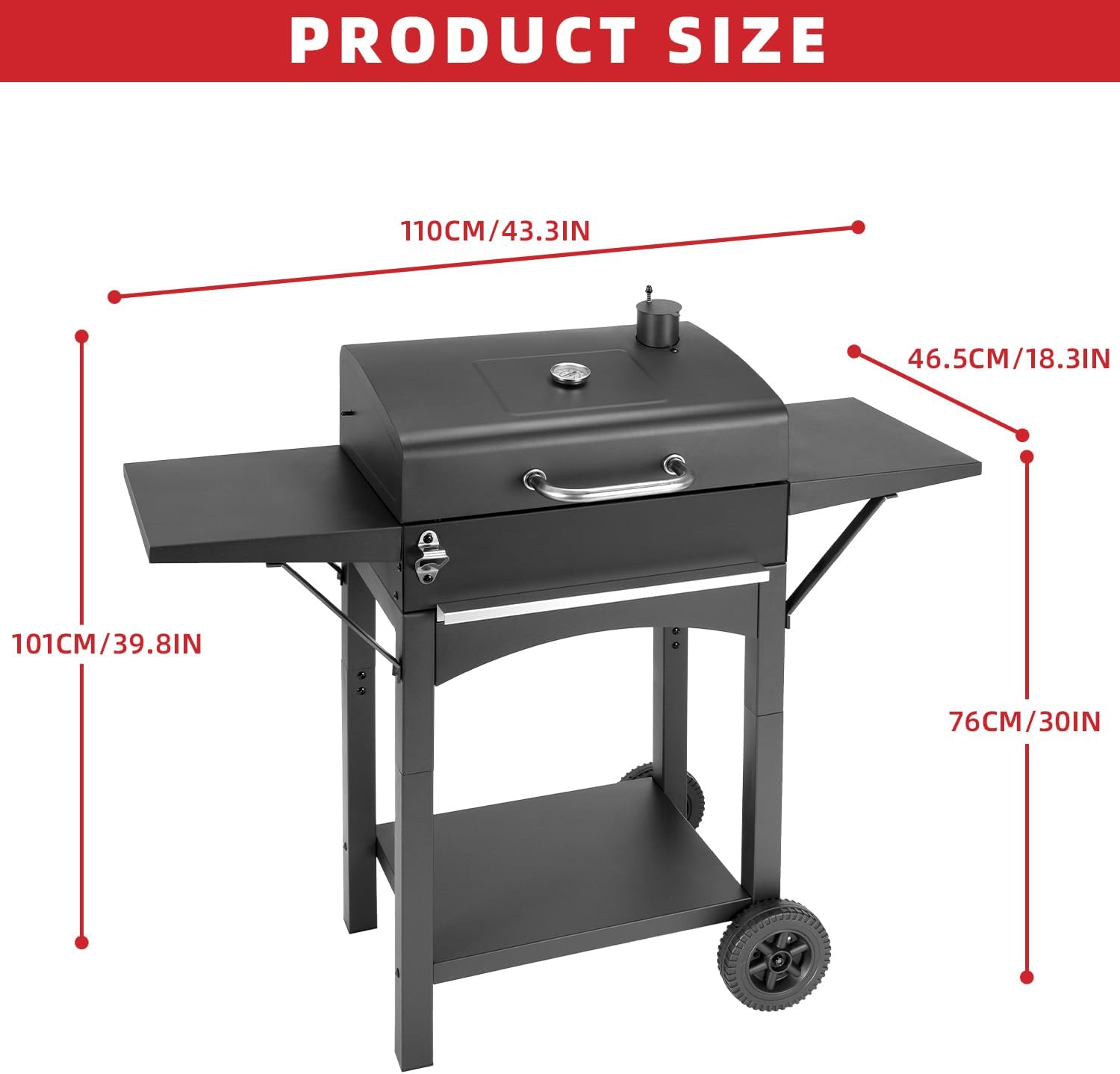Charcoal Grill with Side Shelf