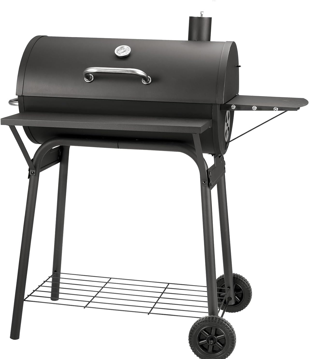 Barrel Charcoal Grill, Large Charcoal Grills with Side Shelf, Outdoor BBQ Grill,Perfect for Backyard Camping, Patio Parties, and Picnics