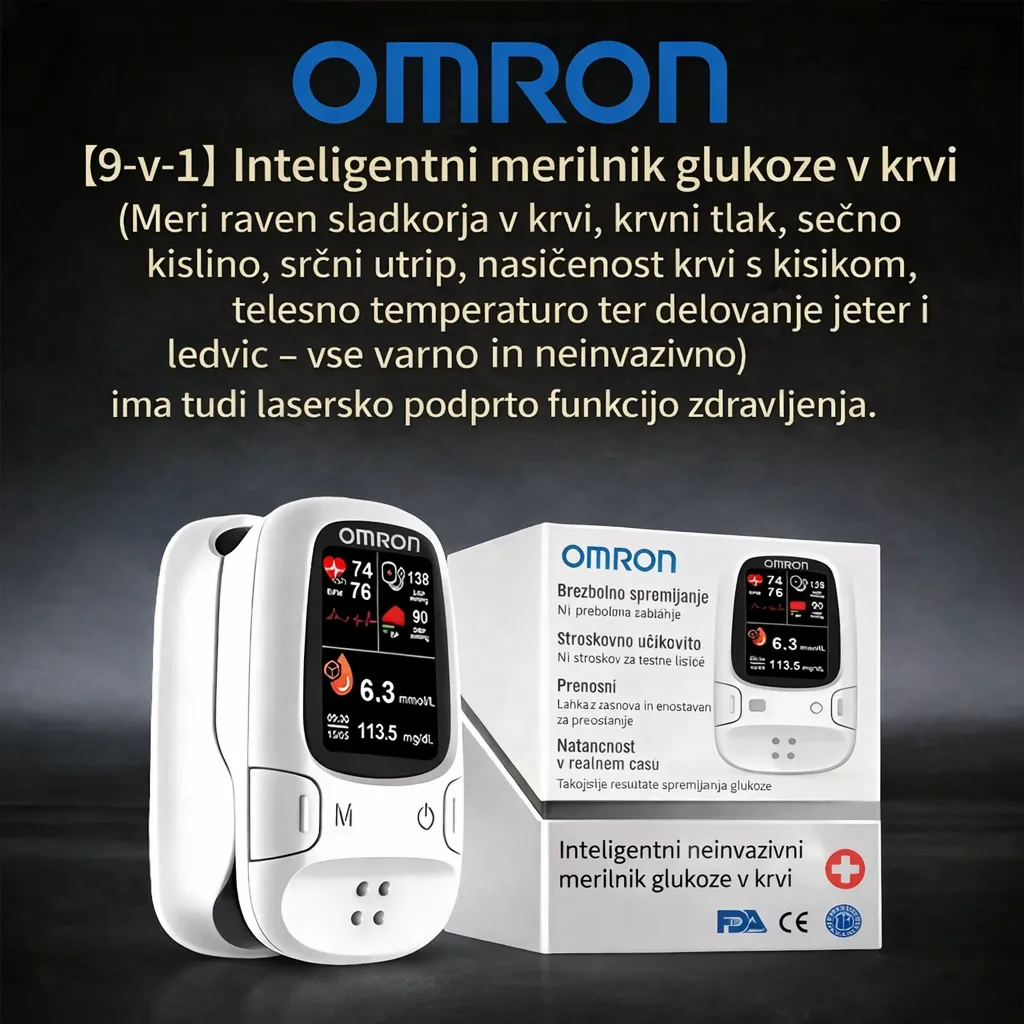 🔥Izdelano v ZDA🔥Omron™ predstavlja novo lansiran neinvazivni pametni merilnik glukoze v krvi 🔥Izdelano v ZDA🔥