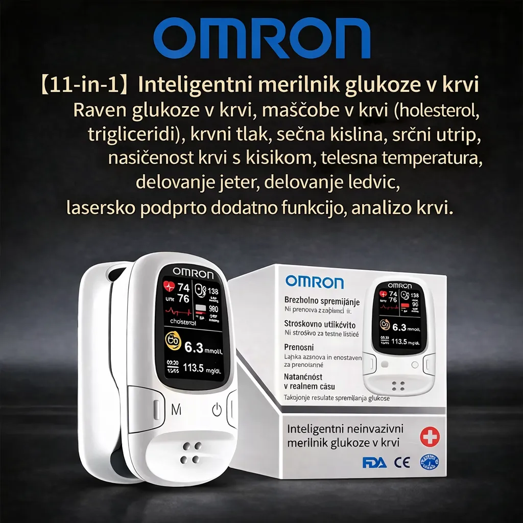 🔥Izdelano v ZDA🔥Omron™ predstavlja novo lansiran neinvazivni pametni merilnik glukoze v krvi 🔥Izdelano v ZDA🔥