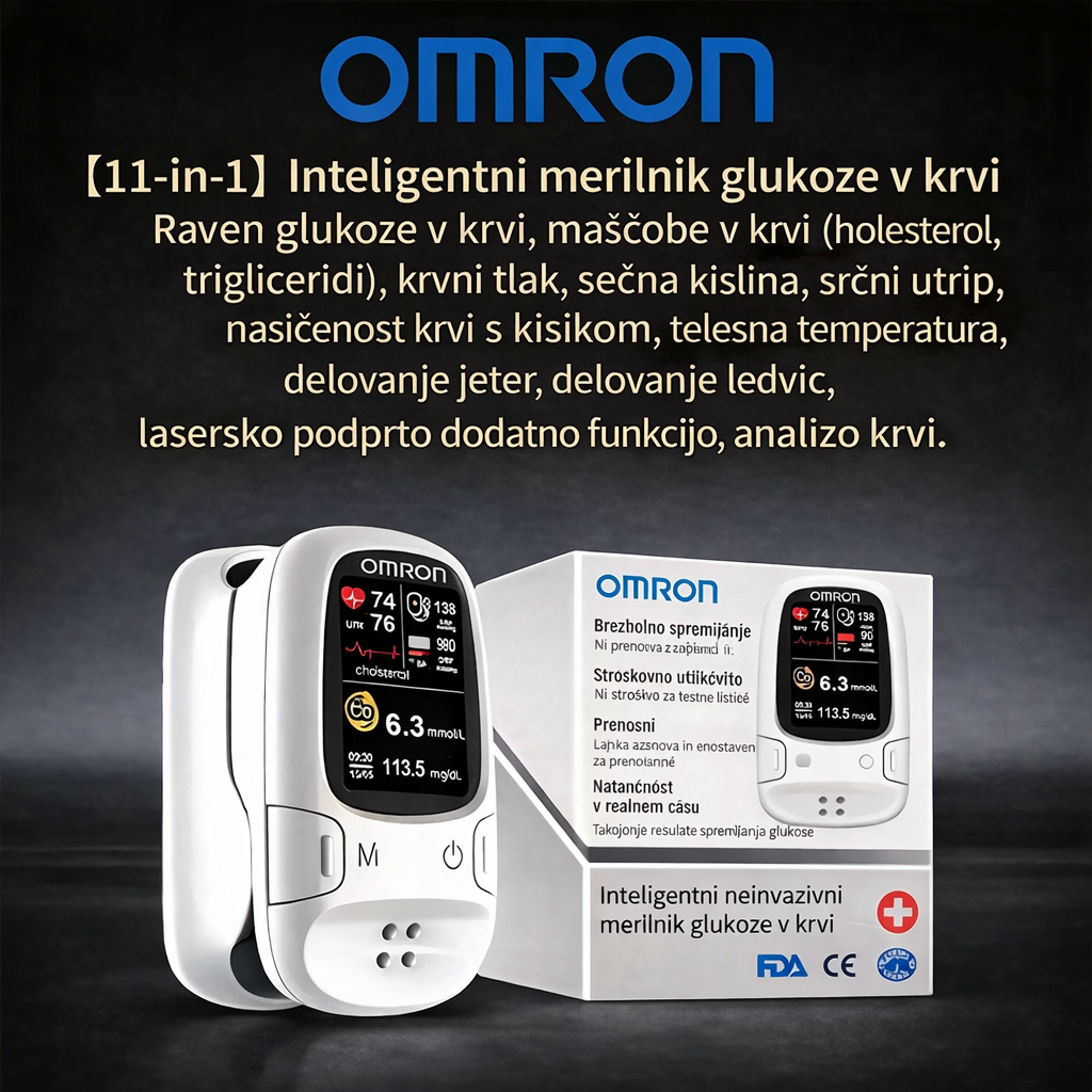 🔥Izdelano v ZDA🔥Omron™ predstavlja novo lansiran neinvazivni pametni merilnik glukoze v krvi 🔥Izdelano v ZDA🔥