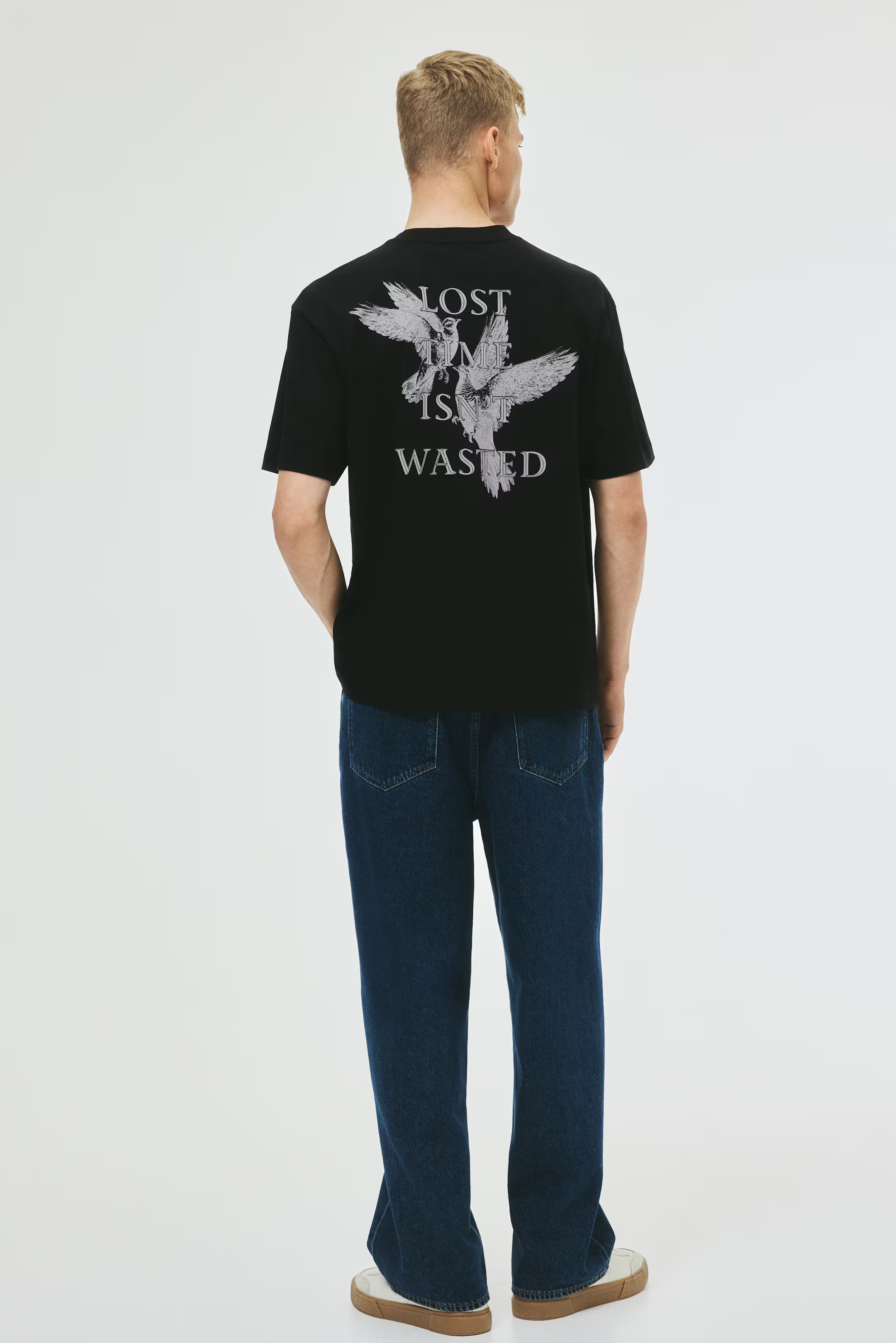 Nyomott mintás póló Loose Fit