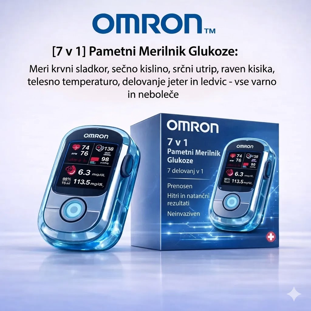 🔥Izdelano v ZDA🔥Omron™ predstavlja novo lansiran neinvazivni pametni merilnik glukoze v krvi 🔥Izdelano v ZDA🔥