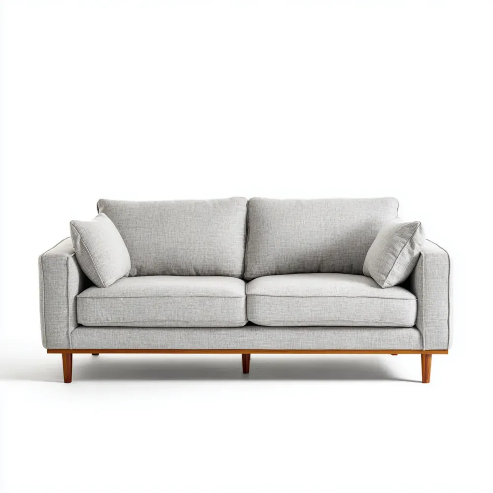 Sofá de 2 plazas Tela 180x90x75 cm – Gris Claro – Diseño Moderno