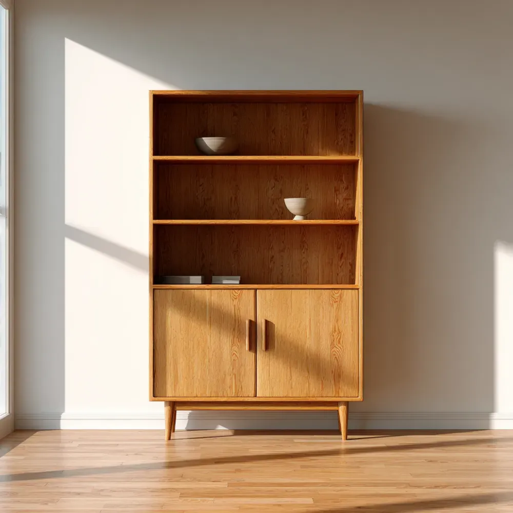 Estantería de madera 180x90x35 cm - Color Natural - Diseño Moderno