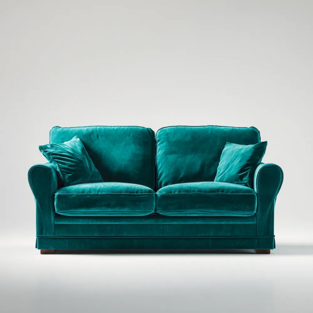 Sofá de dos plazas 150x90x80 cm – Terciopelo – Verde Esmeralda – Diseño Clásico