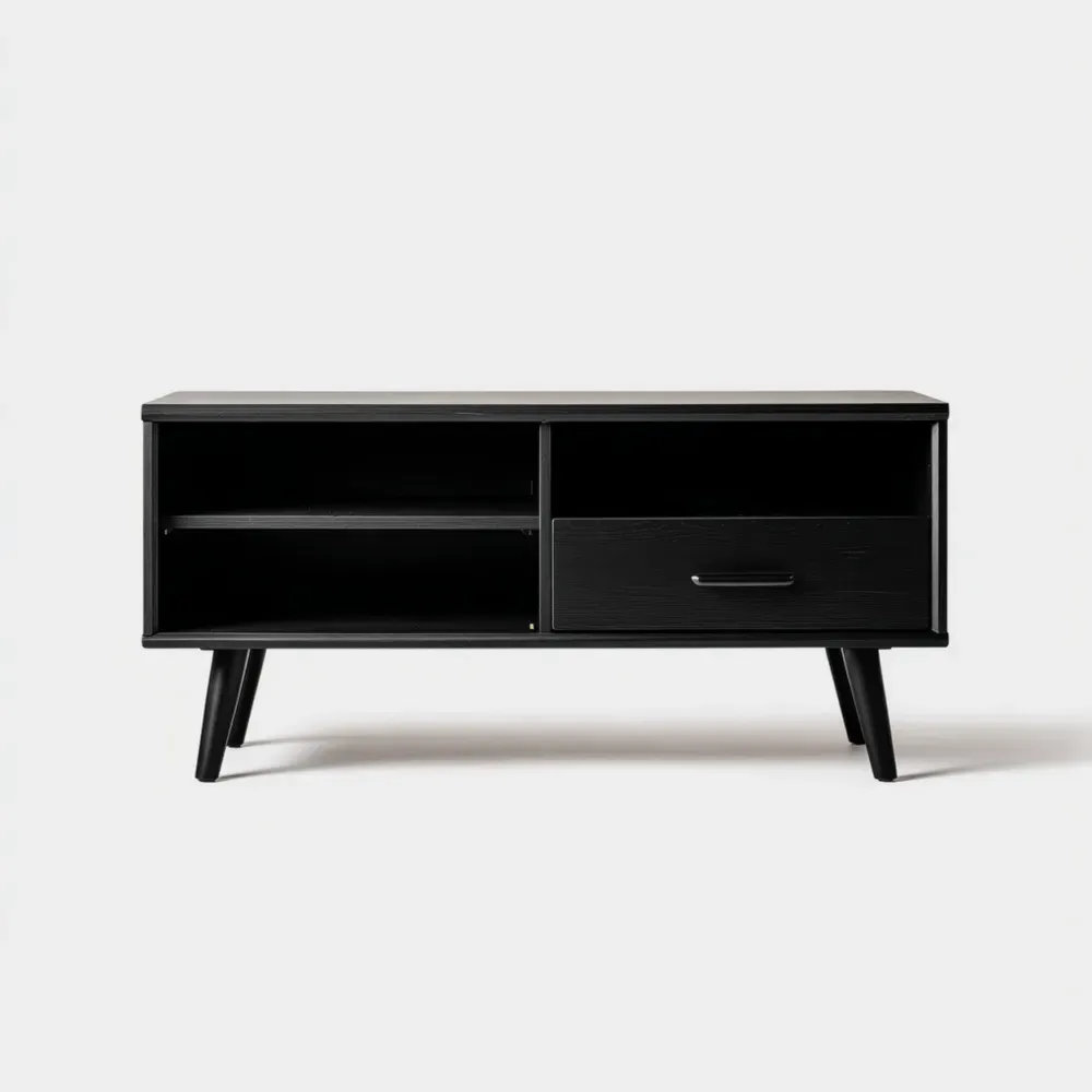 Mesa de TV Madera 120x45x40 cm - Negro - Diseño Moderno