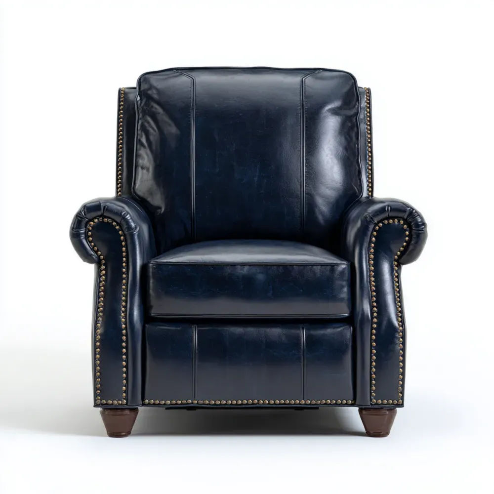 Sillón de Cuero 90x100x85 cm – Azul Marino – Diseño Clásico