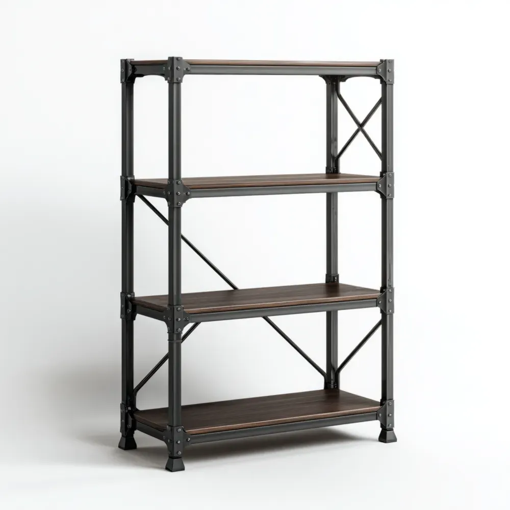 Estantería de Metal y Madera 4 Niveles – 90x40x150 cm – Diseño Industrial